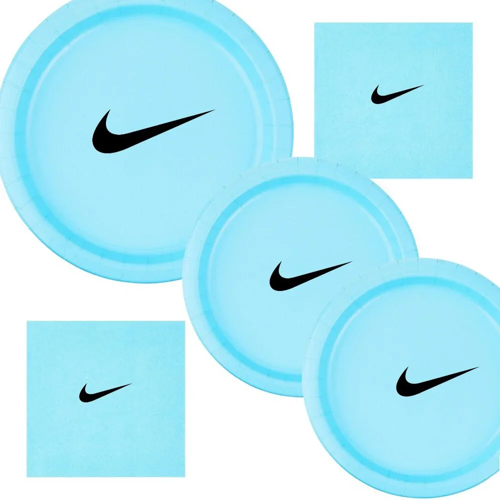 Custom Retro Basketball Party Tableware Set | Blue with Black Design | 45PCS